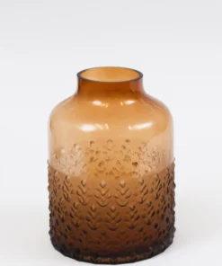 Inspire Me! Home Decor Amber Glass Textured Vase (2 Sizes)