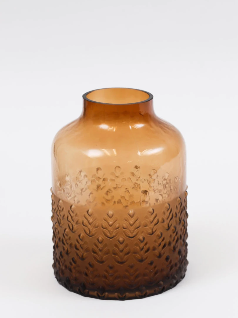 Inspire Me! Home Decor Amber Glass Textured Vase (2 Sizes)