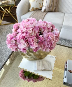 Inspire Me! Home Decor 19" Real Touch Pink Hydrangea Stem Floral Stems
