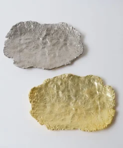 Inspire Me! Home Decor Metal Textured Edge Tray (2 Colors) Gold