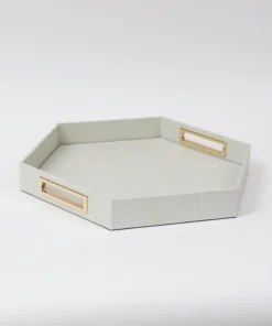 Inspire Me! Home Decor Pearlized Hexagon Trays With Gold Handles (2 Sizes)