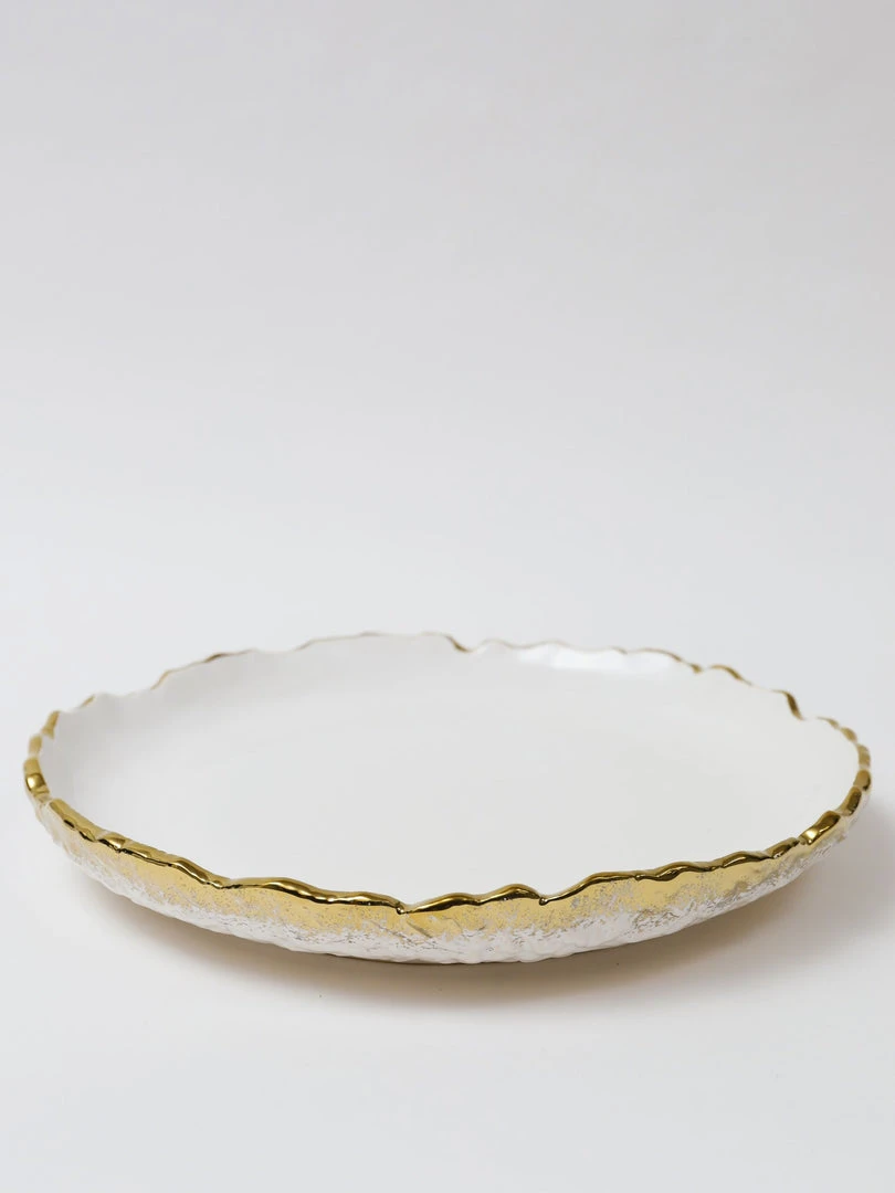 Inspire Me! Home Decor White And Gold Ombre Dinner Set