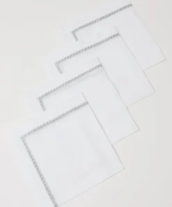 Inspire Me! Home Decor Set Of 4 Embroidered Border Napkins (2 Colors)