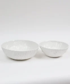 Inspire Me! Home Decor White Ceramic Round Bowl With Detailed Design (2 Sizes)