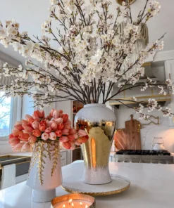 Inspire Me! Home Decor Floral Stems 51" White Cherry Blossom Stem