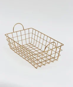 Inspire Me! Home Decor Gold Rectangular Wired Basket (3 Sizes)