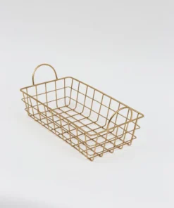 Inspire Me! Home Decor Gold Rectangular Wired Basket (3 Sizes)
