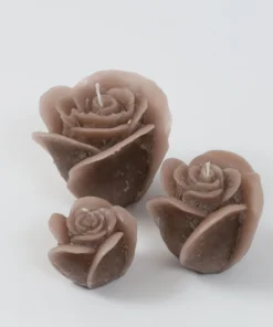 Inspire Me! Home Decor Beige Opaque Rose Candle (3 Sizes)