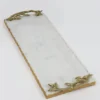 Inspire Me! Home Decor Rectangle Marble Tray With Gold Branch Handles