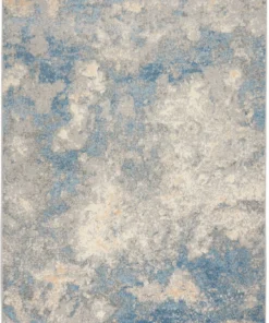 Nourison Joli Area Rug - Ivory/Blue/Grey (3 Sizes) PILLOWS, RUGS, & THROWS