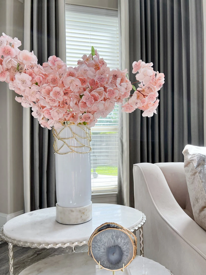 Inspire Me! Home Decor White Glass Vase With Mesh Design (2 Styles) "From Pops Of Color Home Collection"