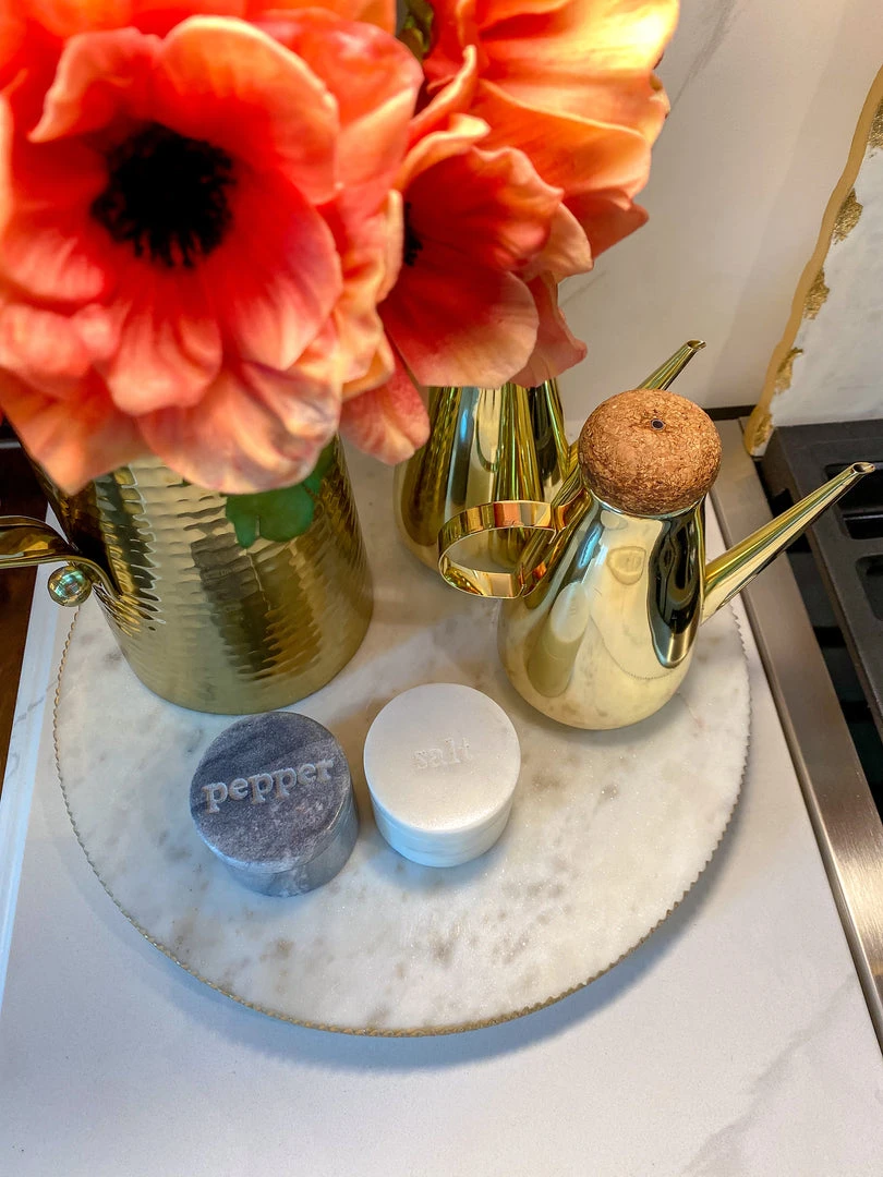 Inspire Me! Home Decor Black And White Marble Salt And Pepper Containers