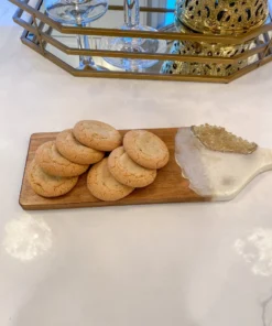 Inspire Me! Home Decor Gold Leaf And White Resin Wood Paddle Serving Board