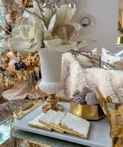 Inspire Me! Home Decor Golden Flower Decorative Box With Lid