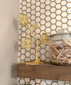 Inspire Me! Home Decor Decorative Gold Floral Branch Sculpture