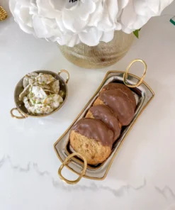 Inspire Me! Home Decor Silver Metal Bowl With Open Hold Handles