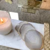 Inspire Me! Home Decor Beige Stone Agate Coasters W/ Gold Edge ( Set Of 4)