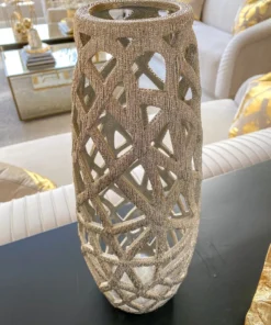 Inspire Me! Home Decor Champagne Ceramic Cut-Out Vase