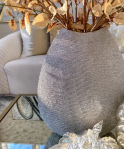 Inspire Me! Home Decor Ceramic Textured Metallic Vase ( Gold & Silver )