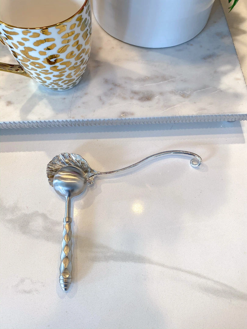 Inspire Me! Home Decor Silver Flower Petal Spoon Rest ( 2 Sizes )