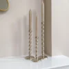 Inspire Me! Home Decor Silver Bead Design Candle Stick (3 Sizes)