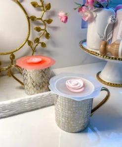 Inspire Me! Home Decor KITCHEN Silicone Rose Mug Lids (Set Of 2)