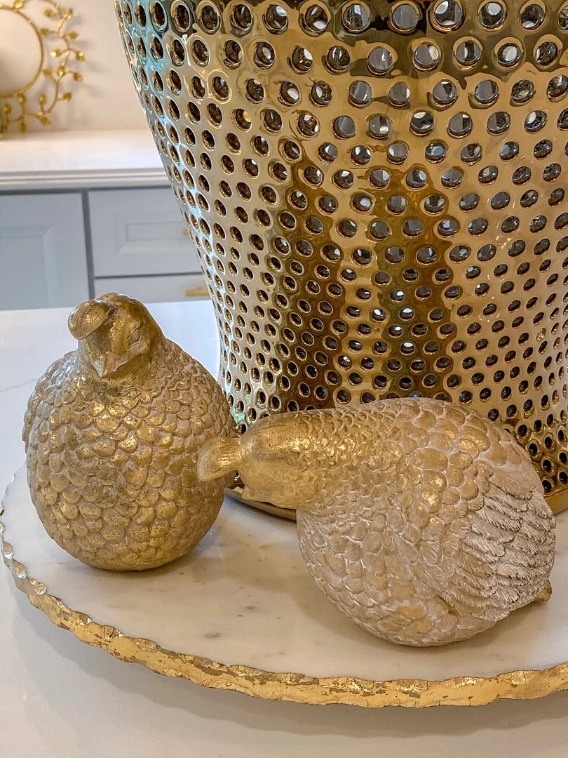 Inspire Me! Home Decor Pair Of Champagne Partridges Set Of Two