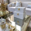 Inspire Me! Home Decor Set Of 2 Faux Leather Boxes W/ Gold Accent (2 Colors)