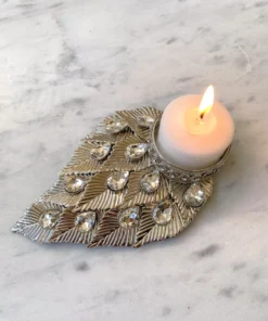 Inspire Me! Home Decor Crystal Stud Tree Leaf Tealight Holder ( 2 Colors )