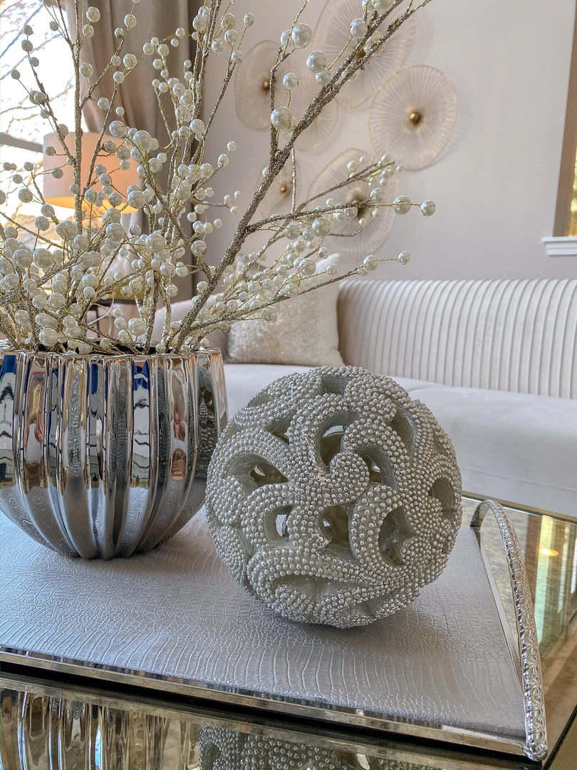 Inspire Me! Home Decor Champagne Detailed Orb