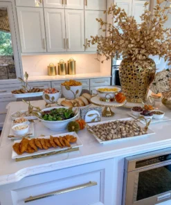 Inspire Me! Home Decor White Ceramic Tray With Gold Base And Leaf Detail