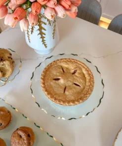 Inspire Me! Home Decor Stacked Glass Cake Stand With Textured Gold Rim (2 Sizes )