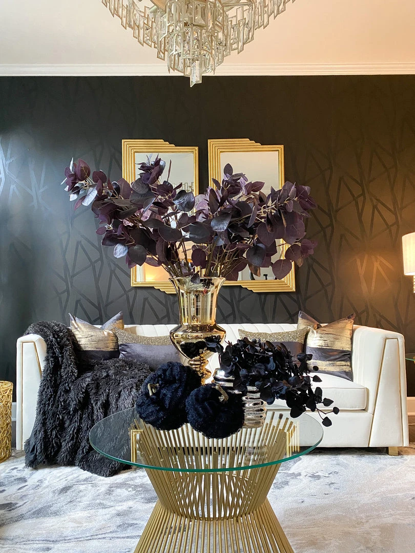 Inspire Me! Home Decor Black Fringe Fabric Pumpkins With Stem (2 Sizes)