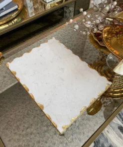 Inspire Me! Home Decor Marble Tray With Metallic Edge (2 Colors)