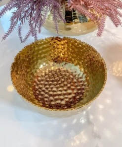 Inspire Me! Home Decor Hammered Porcelain Gold Bowl (2 Sizes)