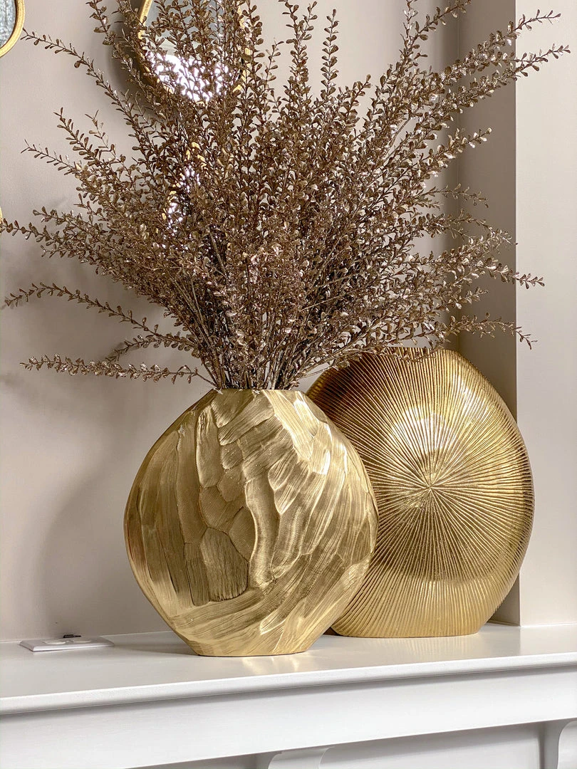 Inspire Me! Home Decor Large Round Starburst Design Metal Vase