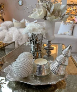 Inspire Me! Home Decor Etched Mercury Glass Tree Candle