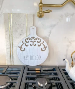 Inspire Me! Home Decor Round Wood Cutting Board W/ Cutouts ( 3 Designs)