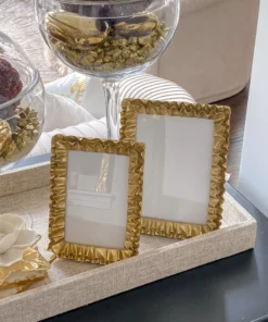 Inspire Me! Home Decor Gold Ruffle Picture Frame (2 Sizes)