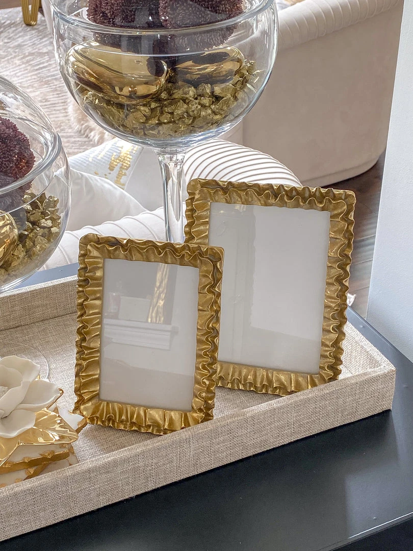 Inspire Me! Home Decor Gold Ruffle Picture Frame (2 Sizes)