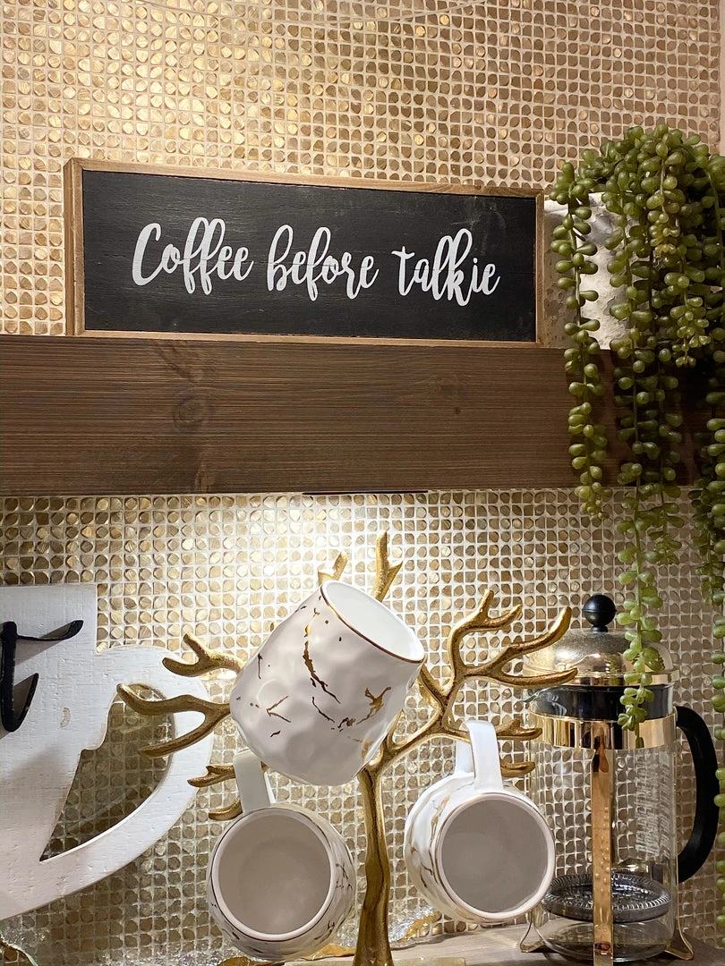 Inspire Me! Home Decor Black And White Wooden Coffee Signs WALL ART & MIRRORS