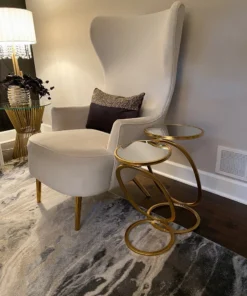 Inspire Me! Home Decor Round Open Mirror Tray Nesting Side Tables Set Of 2