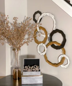 Inspire Me! Home Decor WALL ART & MIRRORS Gold, Black And White Circle Wall Decor