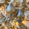 Inspire Me! Home Decor Gold Double Point Glittered Beaded Ornaments (2 Colors)