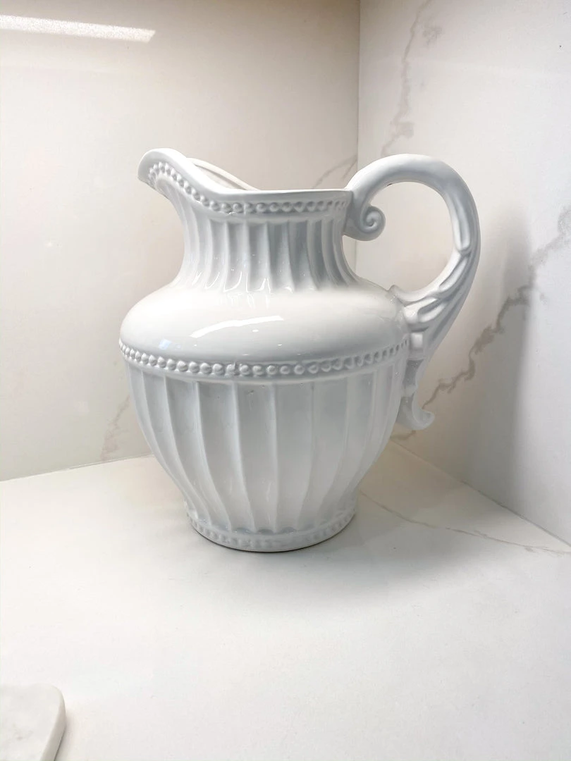 Inspire Me! Home Decor Oversized White Ceramic Pitcher