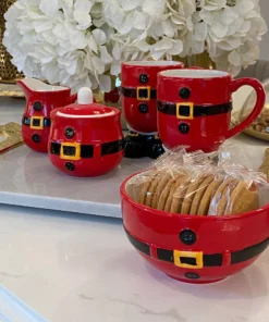 Inspire Me! Home Decor Santa Belt Sugar & Cream Set