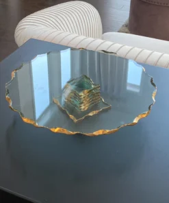 Inspire Me! Home Decor Stacked Glass Cake Stand With Textured Gold Rim (2 Sizes )