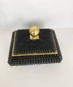 Inspire Me! Home Decor Black Studded Box W/ Gold Detailing