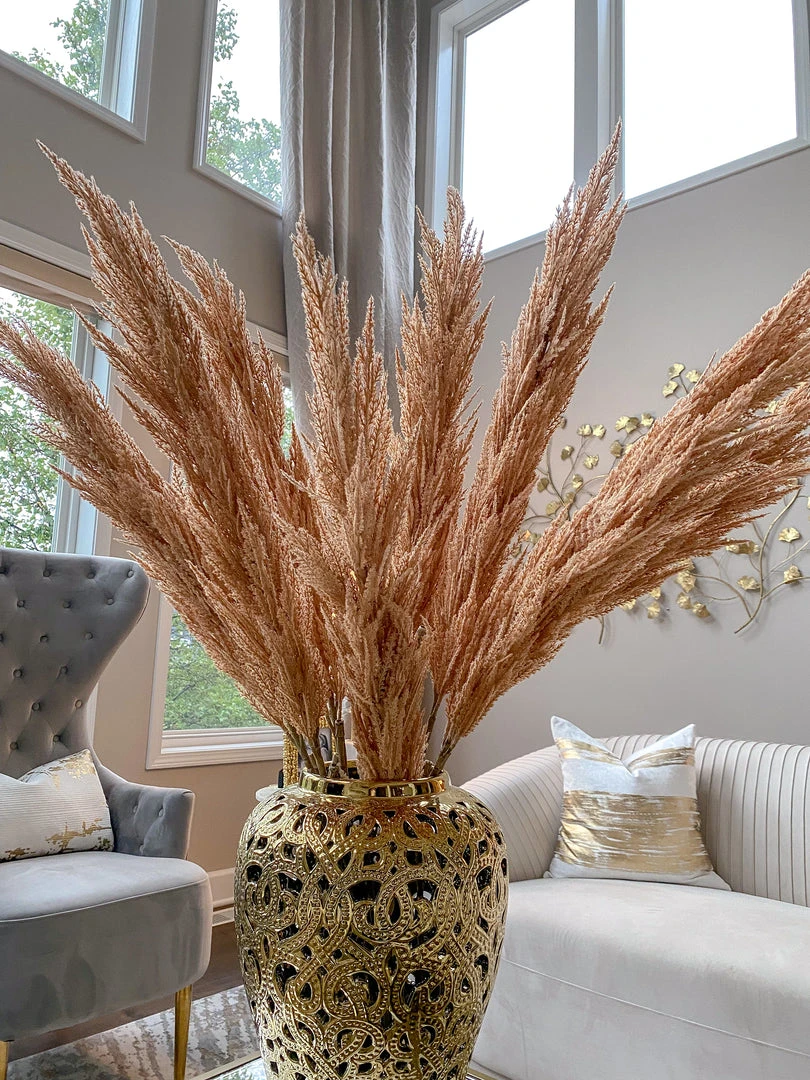 Inspire Me! Home Decor Extra Long Stem Beige Pampas Grass Stem Floral Stems