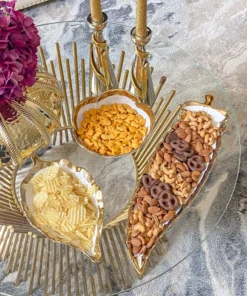 Inspire Me! Home Decor Gold Edge Flower Bowl